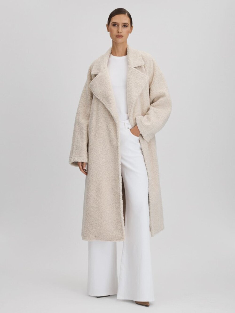 Good American Sherpa Teddy Coat NWT